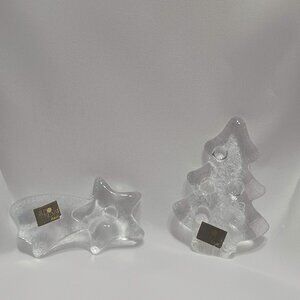 VTG Studio Nova "scatter glass" Christmas tree and shooting star art glass piece